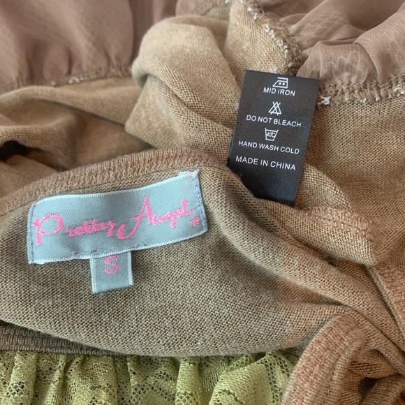 Pretty Angel / Lace Ruffle Mesh Cream Brown Green - Picture 7 of 8